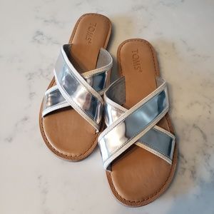 TOMS Viv Slide Sandal Silver Specchio 7